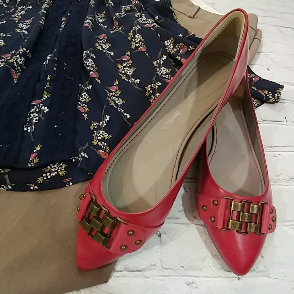 Rockport Ashika Chain Ballet Flat in Cranberry